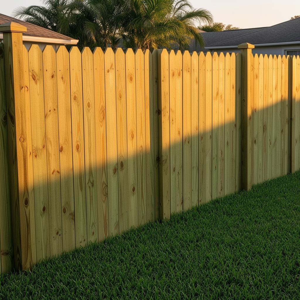 Custom wood privacy fence